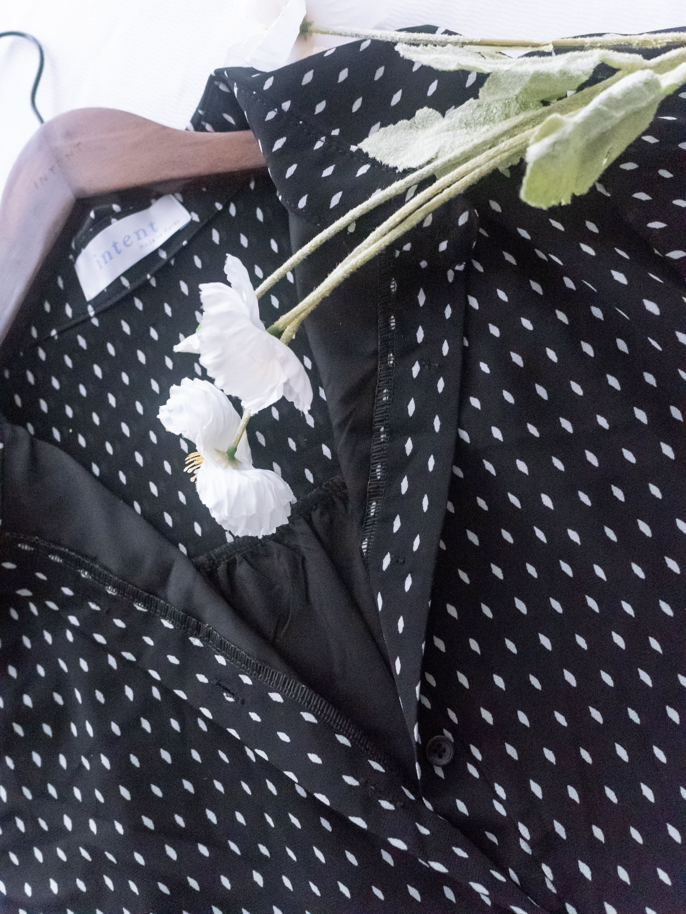[intent label/intent製 ]  Rhombus Dress  菱形印花雪紡隨性口袋連身裙/ DS9987