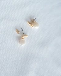 Gold Bar Pearl Earrings/ ER8341