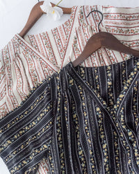 French Patterned Dress
 法式防皺直條紋印花連身裙/ DS1093