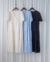 [ 限時重開訂購🕣 ] Secret Check Dress 質感暗格疊領側修腰連身裙 / DS1103