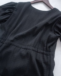 [ 限時重開訂購🕣 ] Secret Check Dress 質感暗格疊領側修腰連身裙 / DS1103