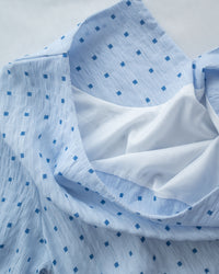 Square Palette Dress 幾何圖案珍珠後扣層次連身裙/ DS1104