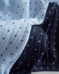 Square Palette Dress 幾何圖案珍珠後扣層次連身裙/ DS1104