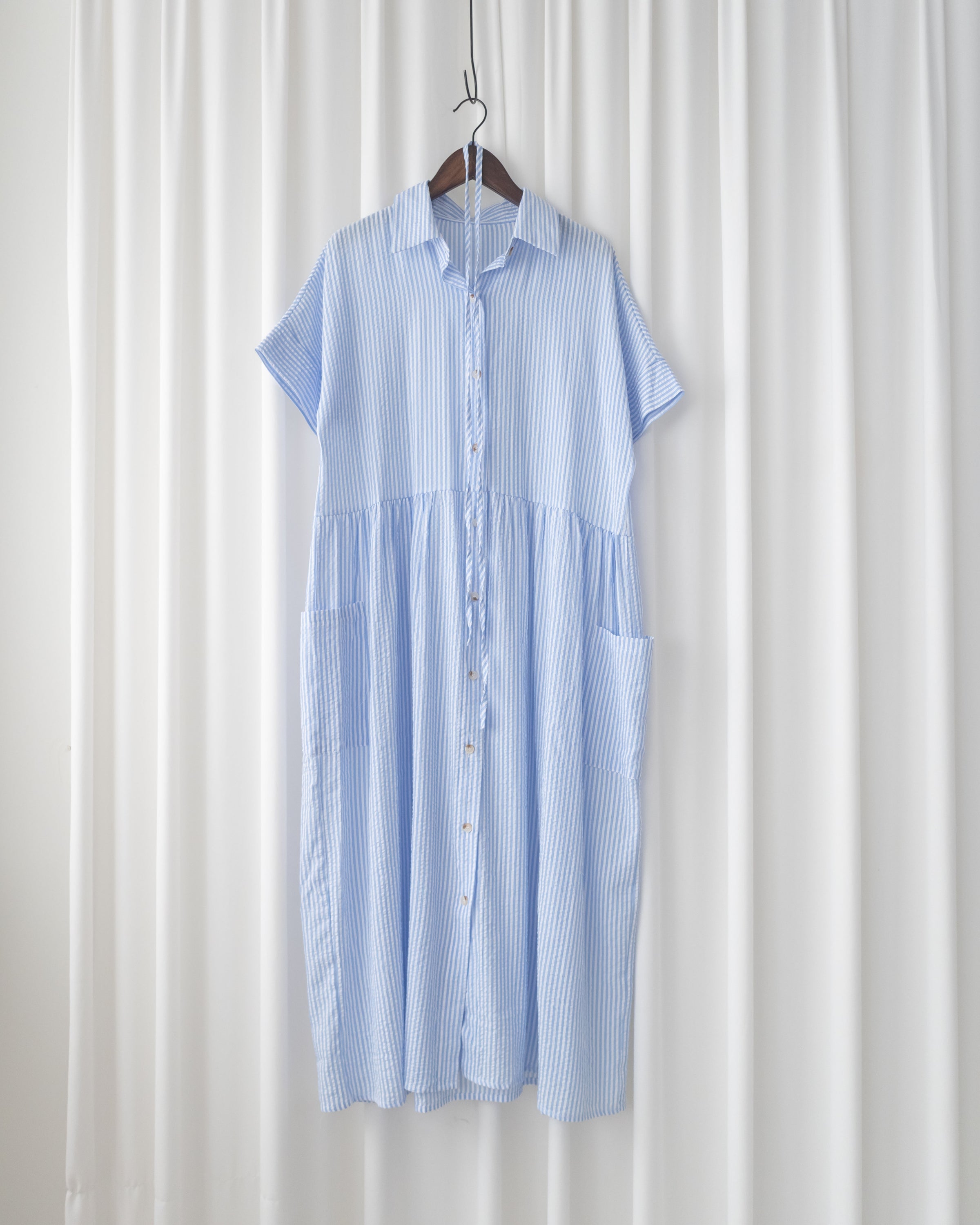 [Limited Restock] Stripe Dress 隨性條紋恤衫修腰連身裙/ DS1108