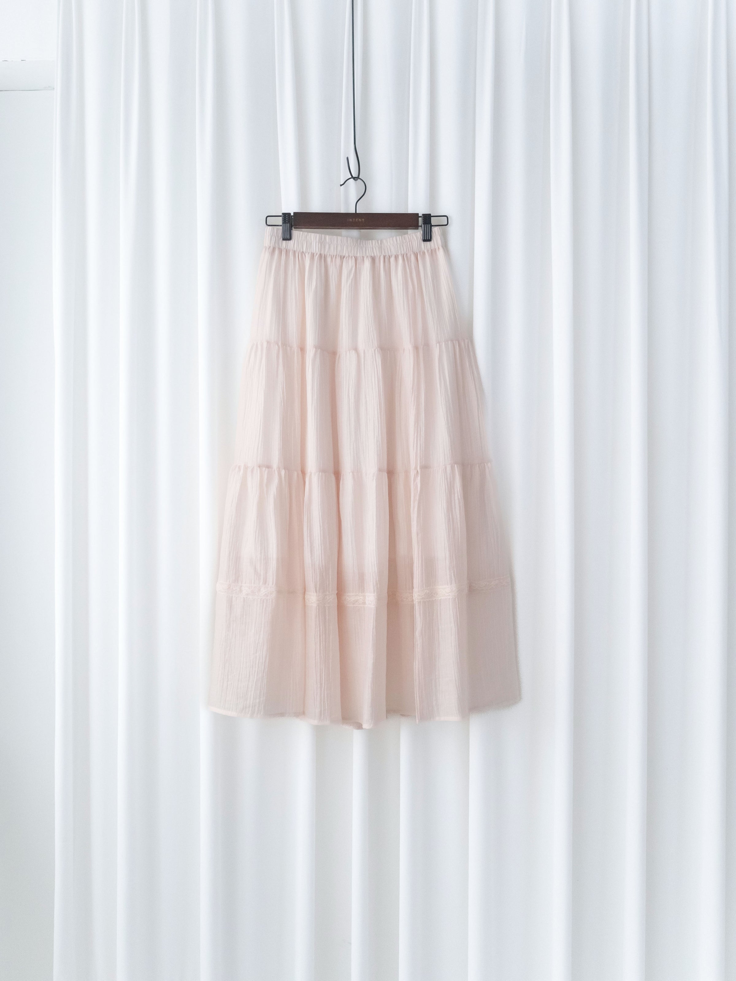【現貨限量回歸 】Sakura Lace Skirt 櫻花粉通花層次質感傘裙/ SK8938
