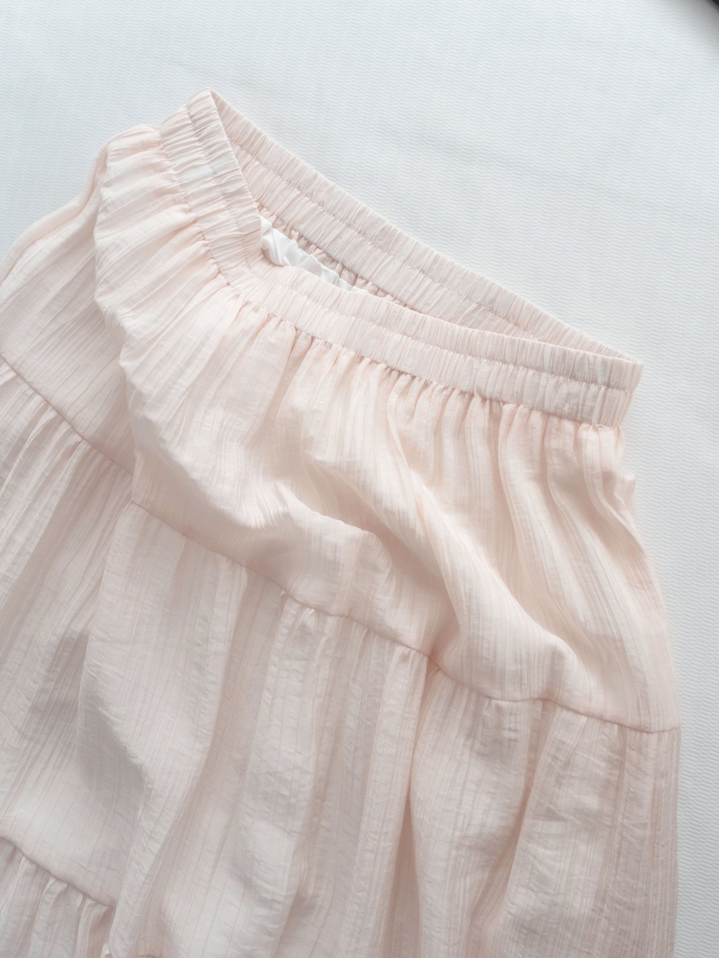 【現貨限量回歸 】Sakura Lace Skirt 櫻花粉通花層次質感傘裙/ SK8938