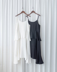 Chiffon Flowing Dress 飄逸雪紡層次綁帶連衣裙/ DS1113 (Black sold out)