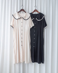 Coco Dress 小香拼色翻領細緻收腰連身裙/ DS1111