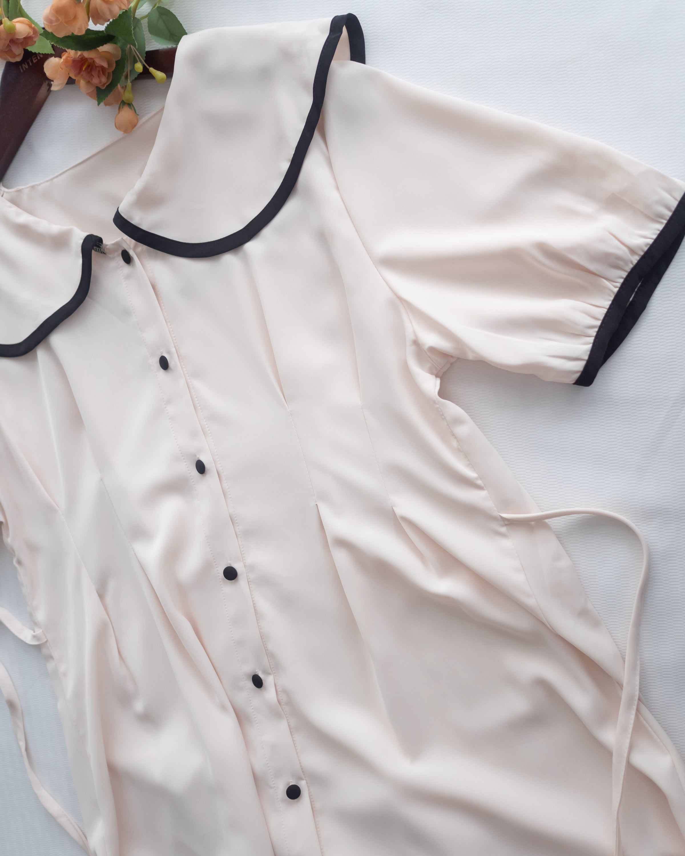 Coco Dress 小香拼色翻領細緻收腰連身裙/ DS1111