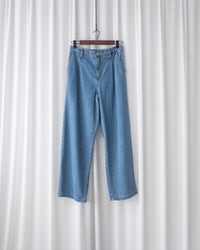 Straight Denim Pants 後鬆緊簡約直筒闊腳牛仔褲/ PT8478
