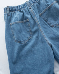 Straight Denim Pants 後鬆緊簡約直筒闊腳牛仔褲/ PT8478