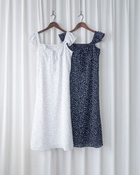 Falling petals Dress 花瓣印花後橡筋兩穿荷葉連身裙/ DS1124 (black sold out)