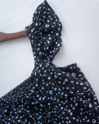 Falling petals Dress 花瓣印花後橡筋兩穿荷葉連身裙/ DS1124 (black sold out)