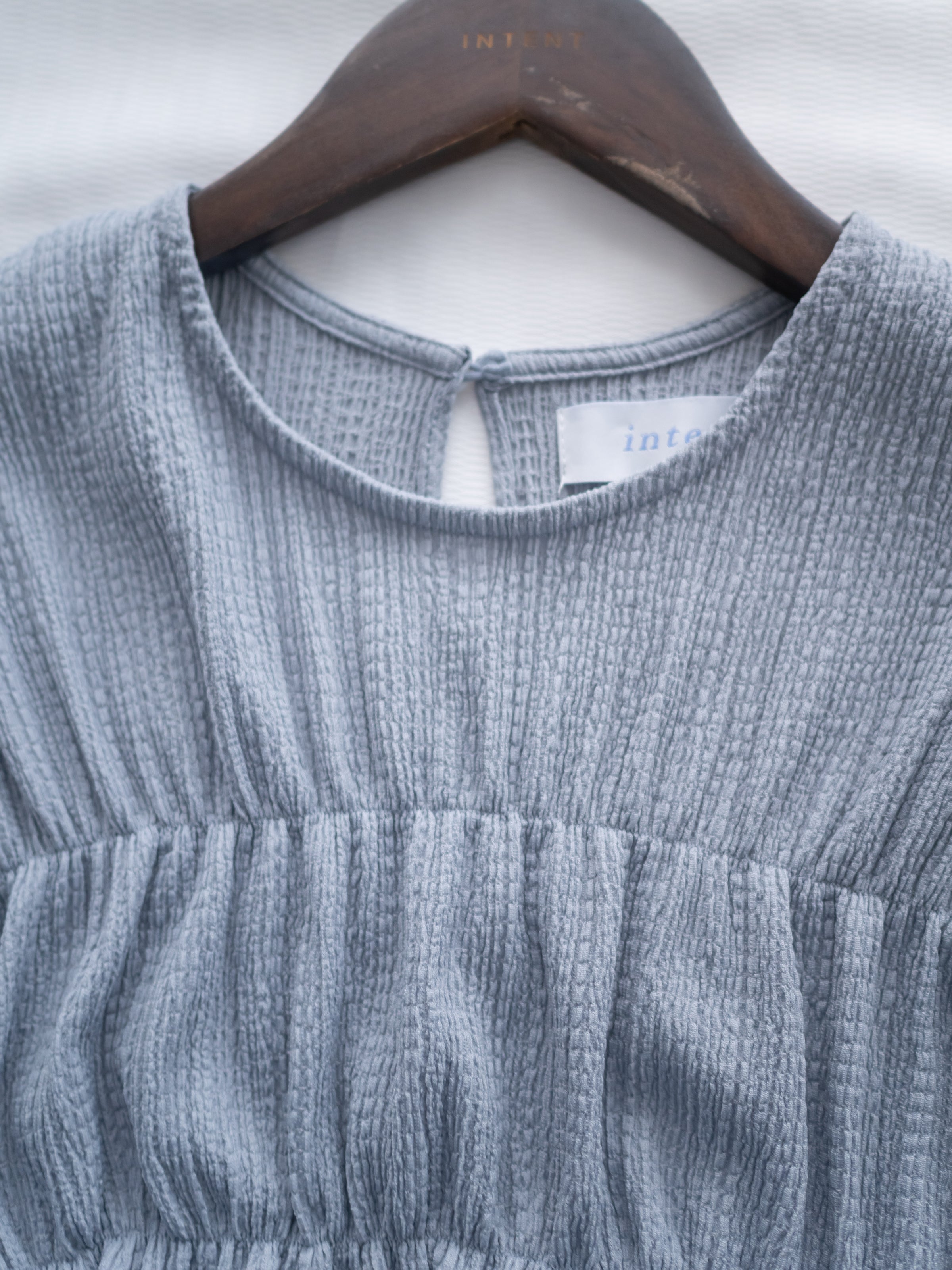 [intent label/intent製] Sophie Cotton Blouse 彈性防皺內橡筋顯瘦圓領上衣/ TPA8001