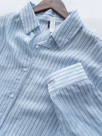 Stripe Shirt 輕薄防曬條紋恤衫/ BU9142 (pre-order lightblue)