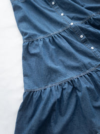 Denim Dress 牛仔層次修腰傘形連衣裙/ DS1119（pre-order 5月28截單)
