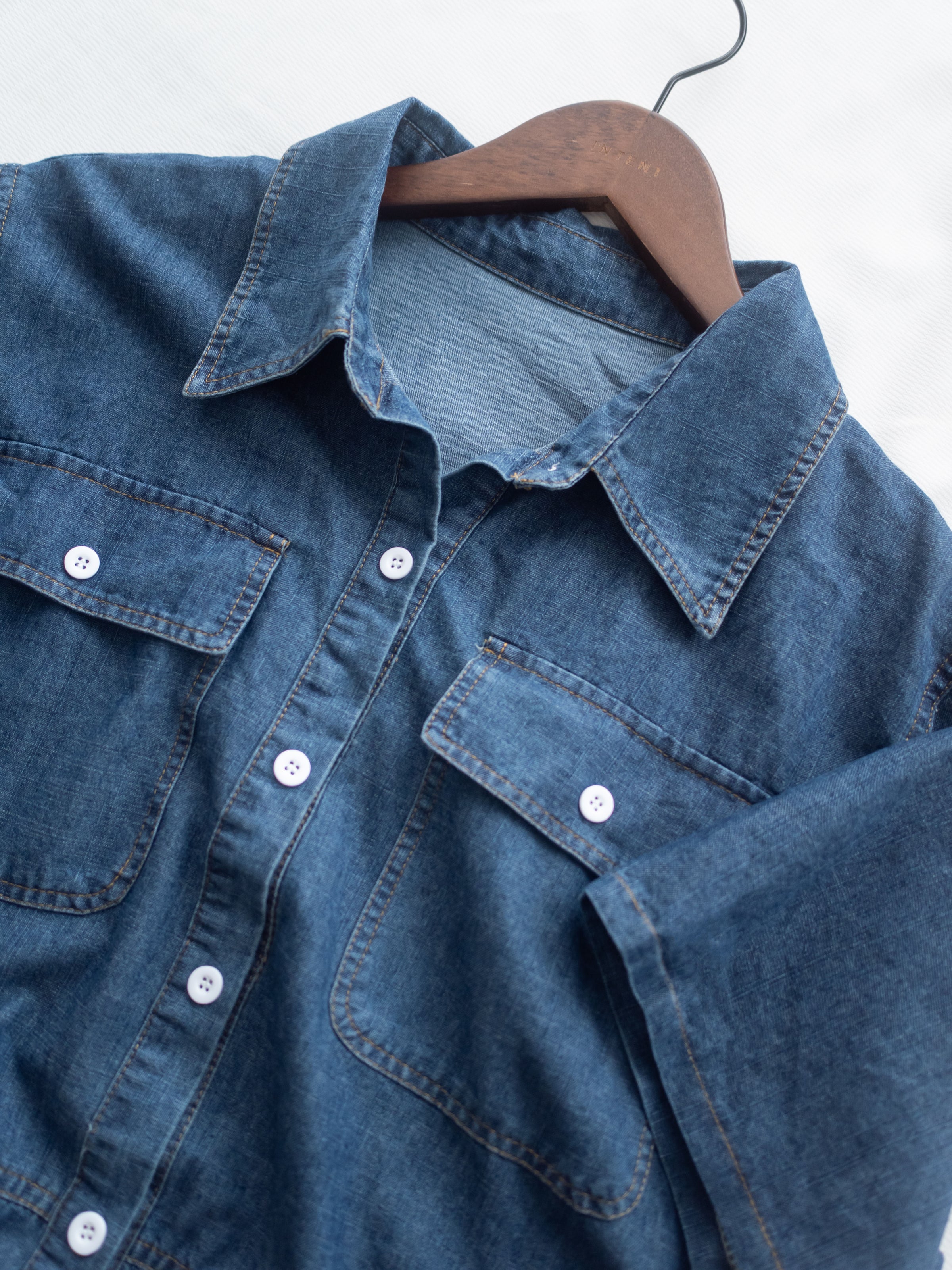 Denim Dress 牛仔層次修腰傘形連衣裙/ DS1119（pre-order 5月28截單)