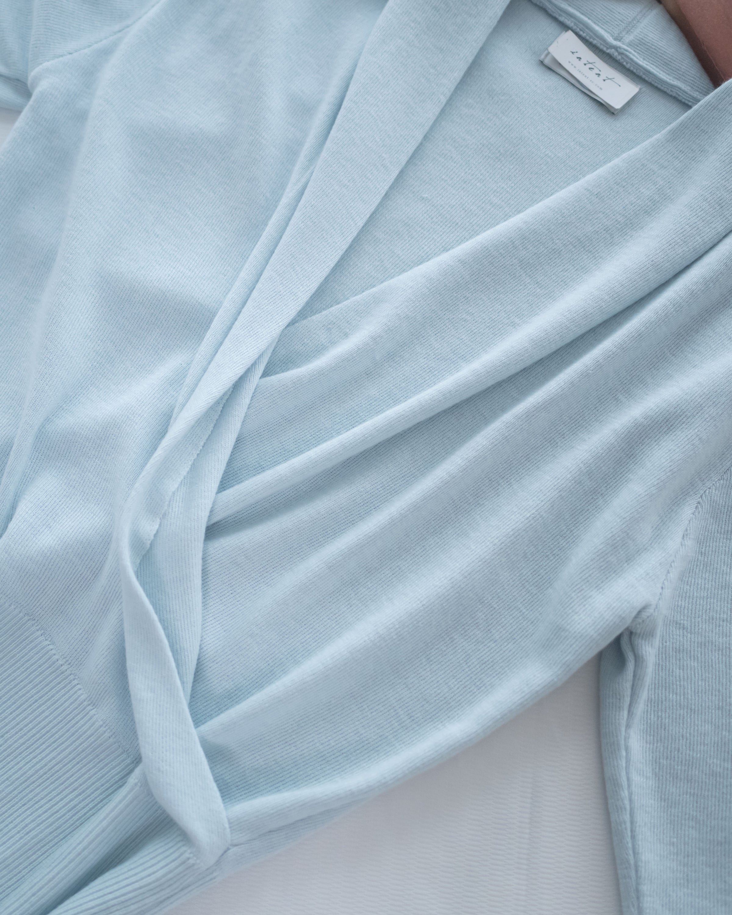 Wrap Knit Top 溫柔交疊領隨性織紋針織上衣/ TP9226 (pre-order mintblue)