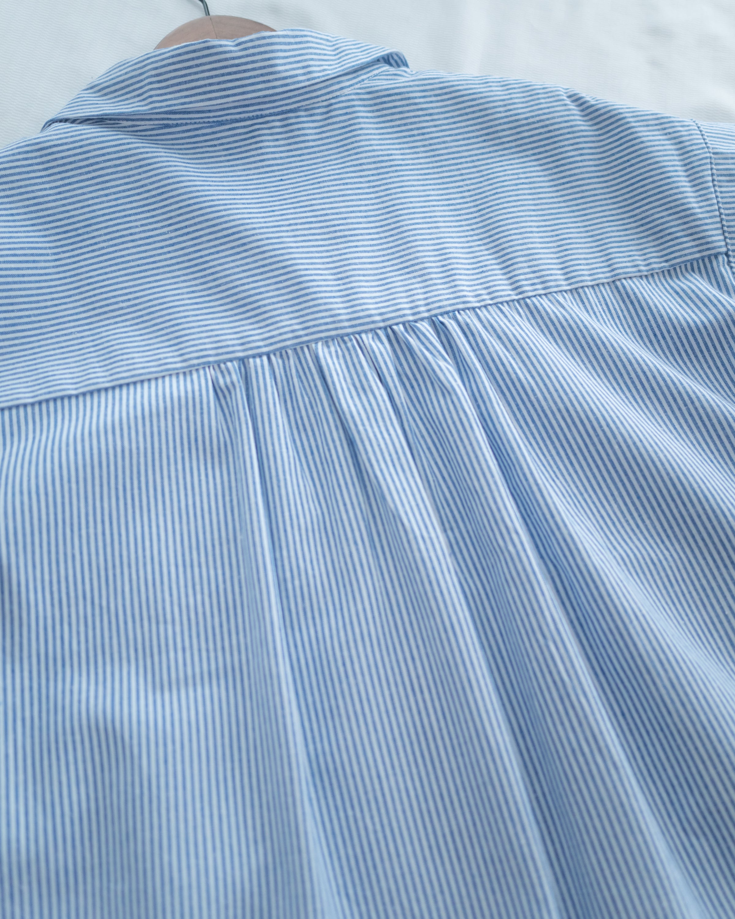 Linen Stripe Dress 法式藍白條紋翻褶袖綁帶連身裙/ DS1129 (Pre-order)