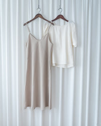 Border Vest Set 精緻車線吊帶裙後珍珠套裝/ SE8114 (pre-order blue)