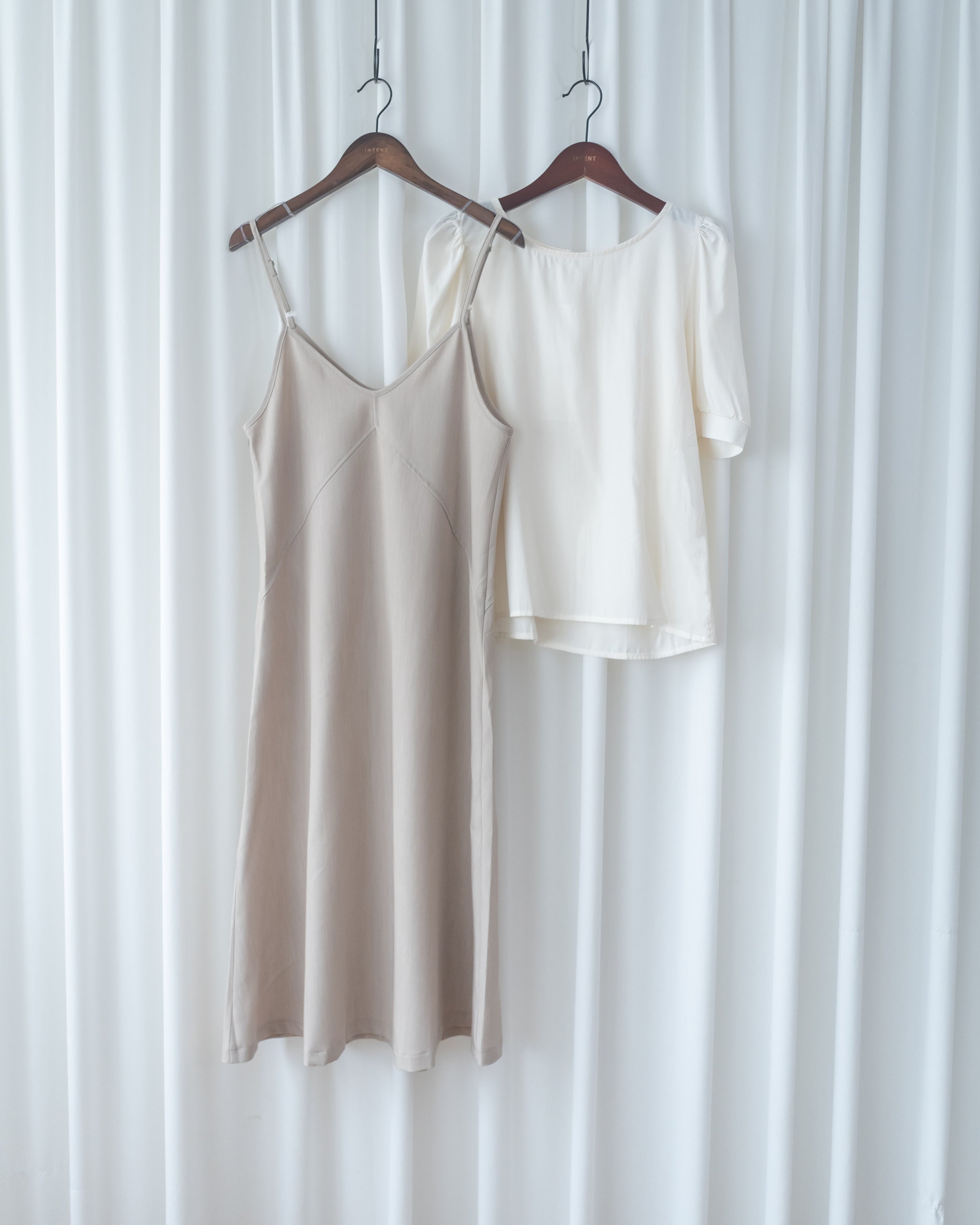 Border Vest Set 精緻車線吊帶裙後珍珠套裝/ SE8114 (pre-order blue)