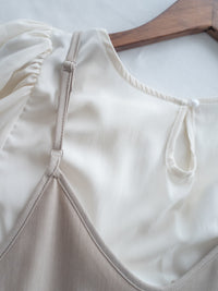 Border Vest Set 精緻車線吊帶裙後珍珠套裝/ SE8114 (pre-order blue)