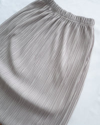 Pleated Shimmer Skirt 微光澤防皺顯瘦直條紋口袋長裙/ SK8943 (pre-order black)