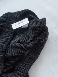 Pleated Shimmer Skirt 微光澤防皺顯瘦直條紋口袋長裙/ SK8943 (pre-order black)