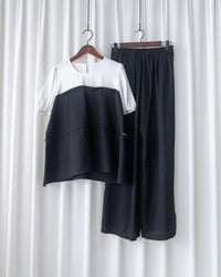 Alice Set Pants 拼色假兩件舒適精緻套裝/ SE8113