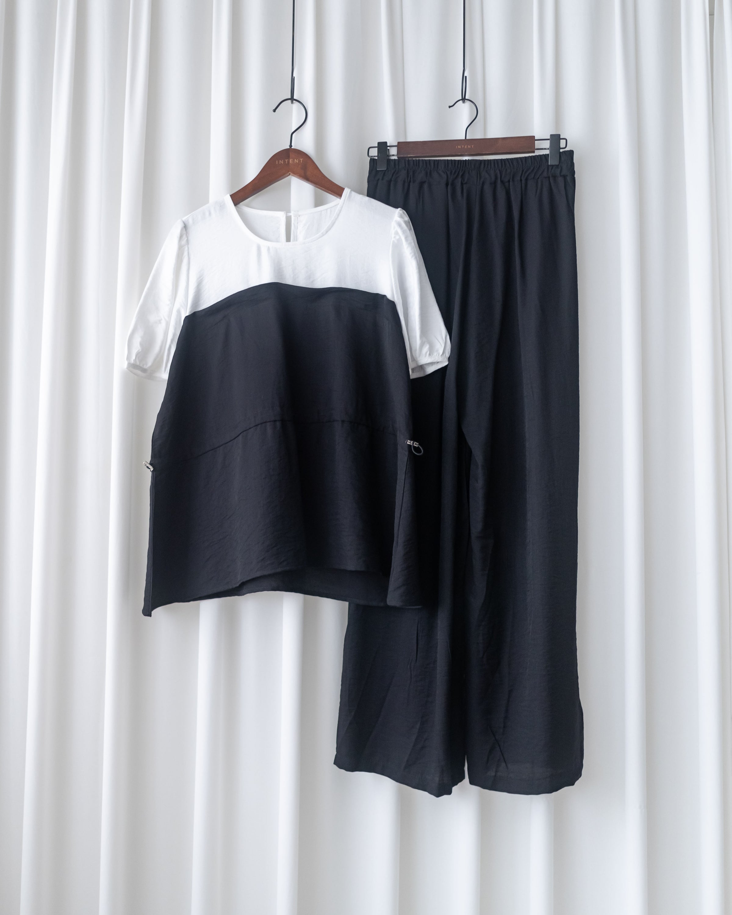 Alice Set Pants 拼色假兩件舒適精緻套裝/ SE8113
