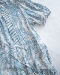 【現貨限量回歸 】Shadow Floral Dress 湖水花影花邊領口修腰連身裙/ DS1117