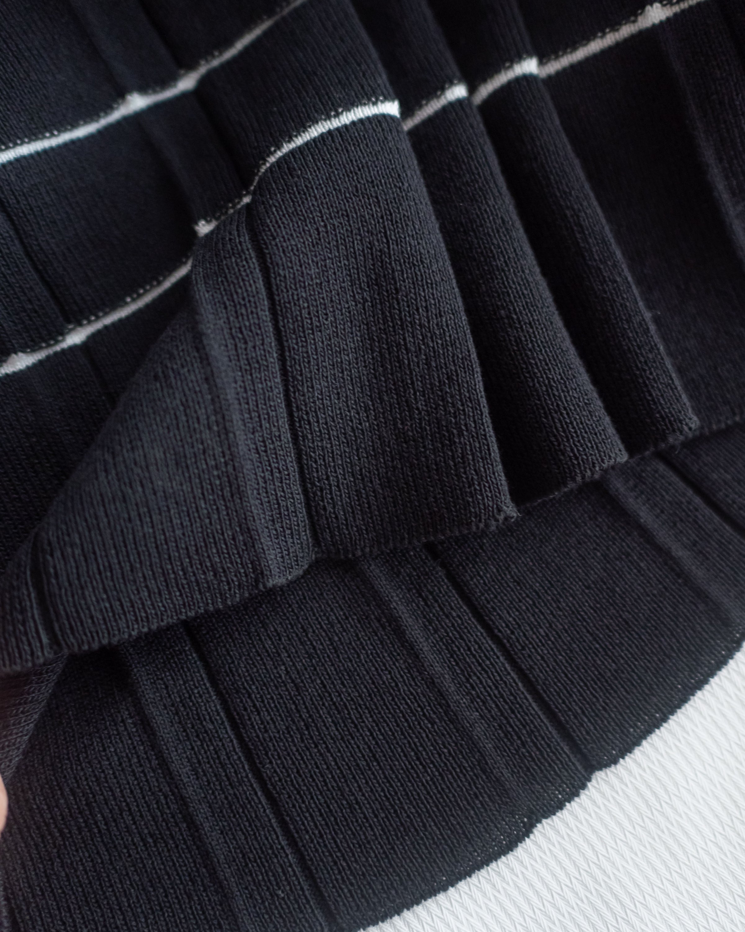 Pleated Striped Dress 條紋百褶細緻針織背心長裙/ DS1130