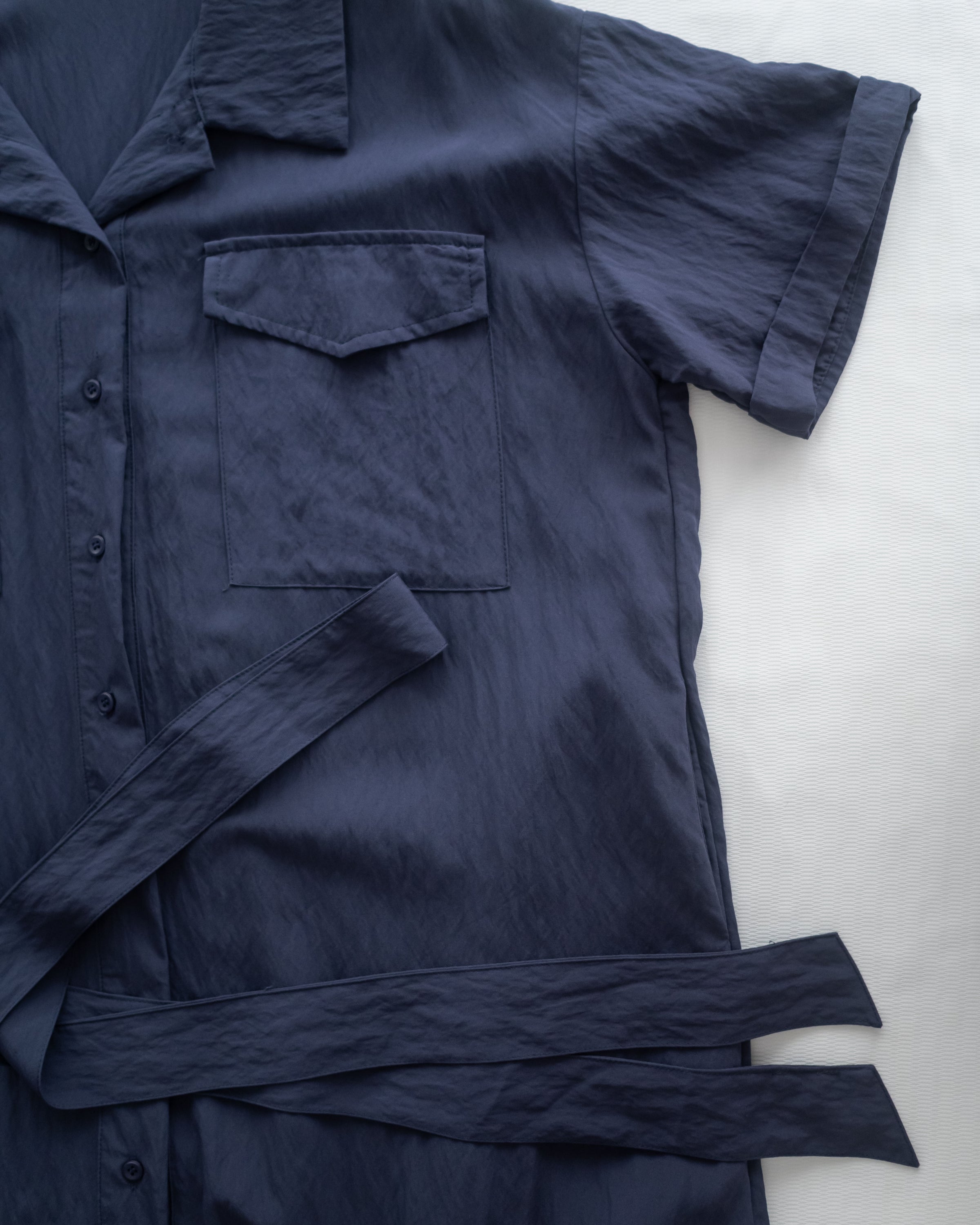 Louisa Dress 翻褶袖子修腰裙擺車褶連身裙/ DS1132