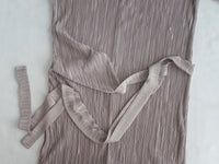 Wrap Dress 微光澤細褶交叉綁帶修身連身裙/ DS1137
