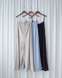Ribbon Jumpsuit 蝴蝶調節細帶鬆弛感闊腳吊帶褲/ DS1136 (Pre-order LightKhaki)