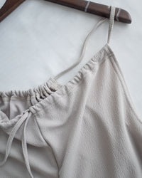 Ribbon Jumpsuit 蝴蝶調節細帶鬆弛感闊腳吊帶褲/ DS1136 (Pre-order LightKhaki)
