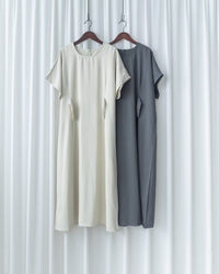 Bonnie Dress 側鈕扣修腰後開叉連身裙/ DS1143