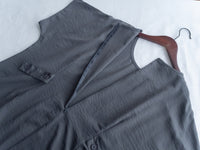 Bonnie Dress 側鈕扣修腰後開叉連身裙/ DS1143