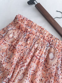 Patterned Crop Set 藝術印花短版花邊腰間套裝/ SE8115 （pre-order)