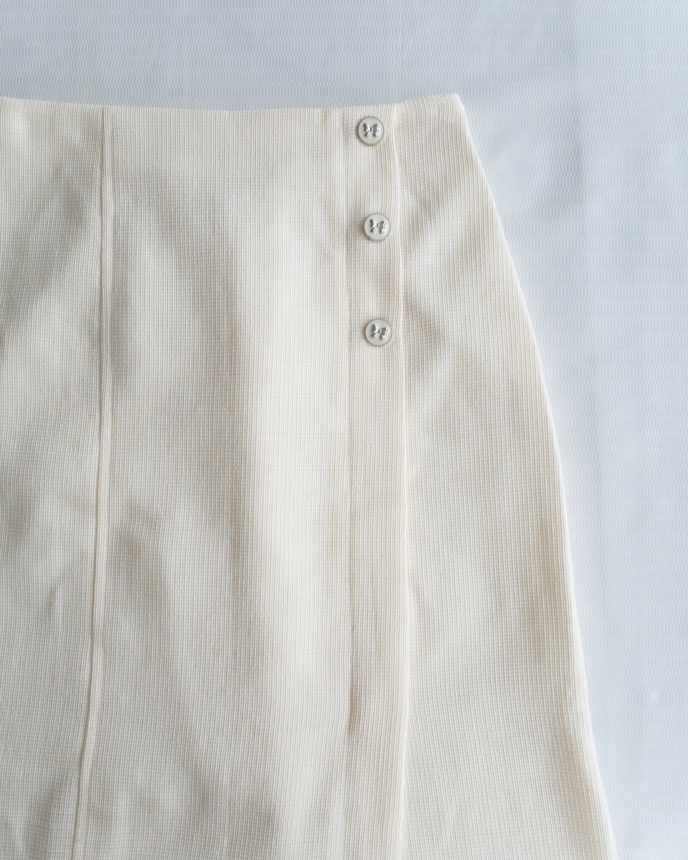 Coco Skirt 微閃十字紋前開叉知性半裙/ SK8945 (pre-order white)