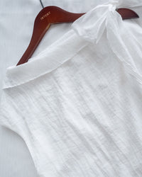 Ribbon Scarf Dress 垂墜絲帶船領輕盈浪漫連身裙/ DS1150