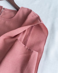 Side Ribbon Blouse 輕盈織紋雙側綁帶後金釦上衣/BU9144