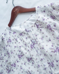 Acasia Dress 淡雅花束防皺暗格紋修腰連身裙/ DS1147