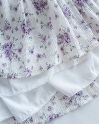 Acasia Dress 淡雅花束防皺暗格紋修腰連身裙/ DS1147