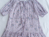 Acasia Dress 淡雅花束防皺暗格紋修腰連身裙/ DS1147