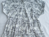 Porcelain Shirt Dress 無領陶瓷花印花恤衫連衣裙/ DS1151