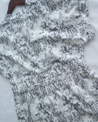 Porcelain Shirt Dress 無領陶瓷花印花恤衫連衣裙/ DS1151