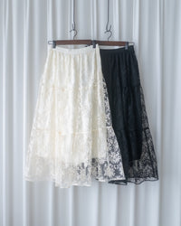 Floral Branch Skirt 浪漫鏤空刺繡層次薄紗傘裙/SK8949