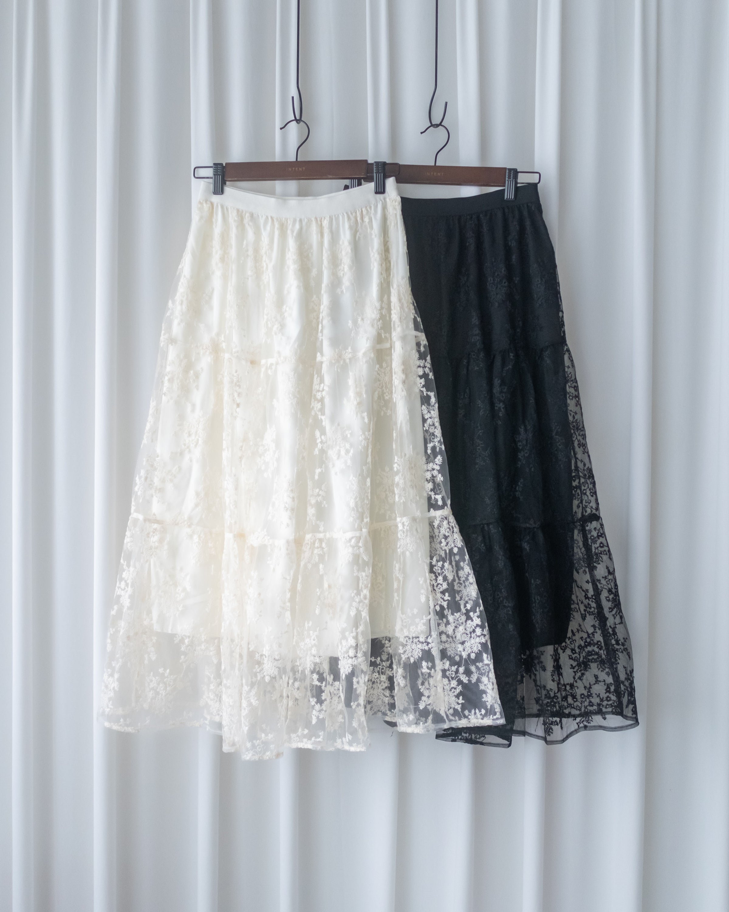 Floral Branch Skirt 浪漫鏤空刺繡層次薄紗傘裙/SK8949