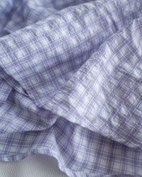 Lavender Check Dress 薰衣草高腰壓褶格紋連身裙/DS1158